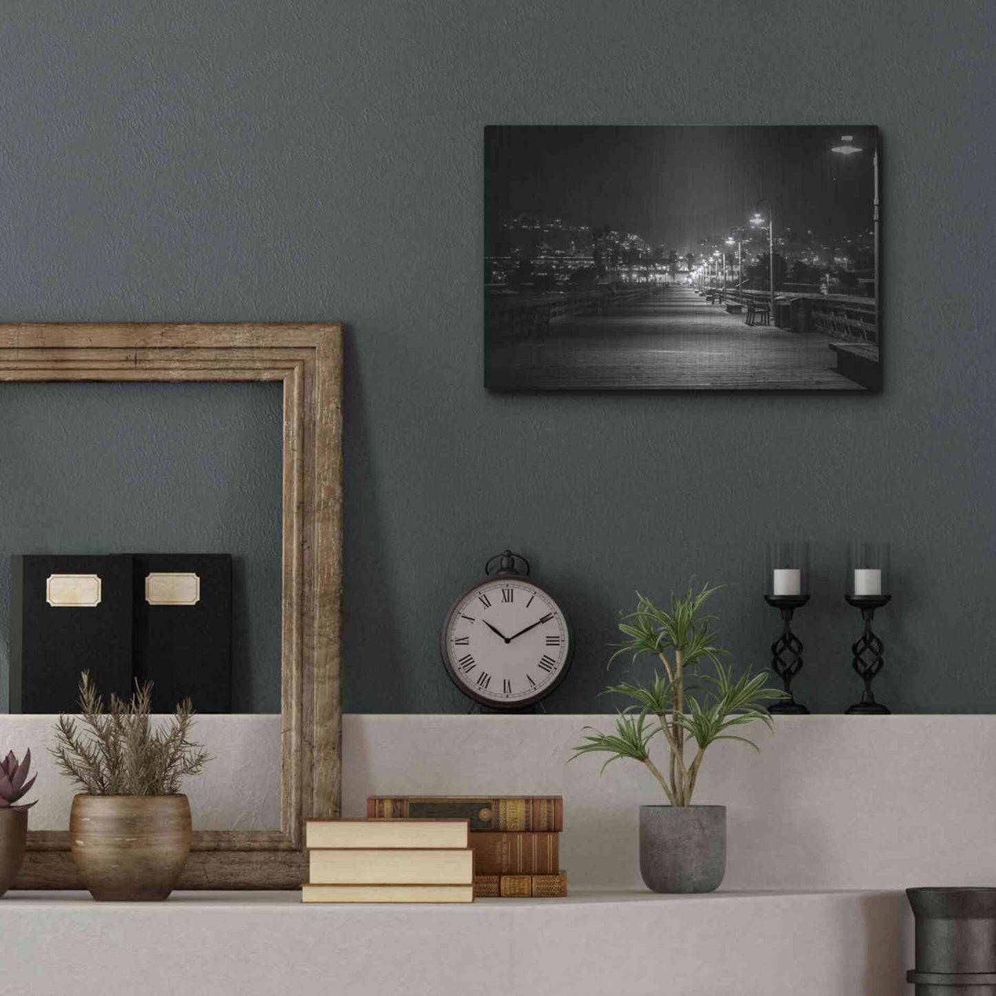 Luxe Metal Art 'Lonely Pier' by Chris Moyer, Metal Wall Art,16x12