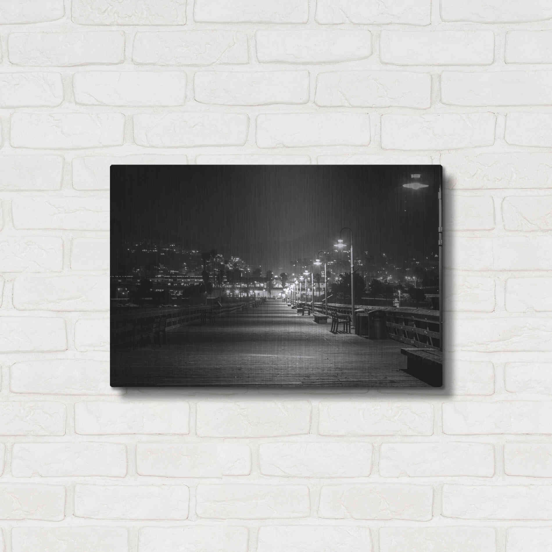 Luxe Metal Art 'Lonely Pier' by Chris Moyer, Metal Wall Art,24x16