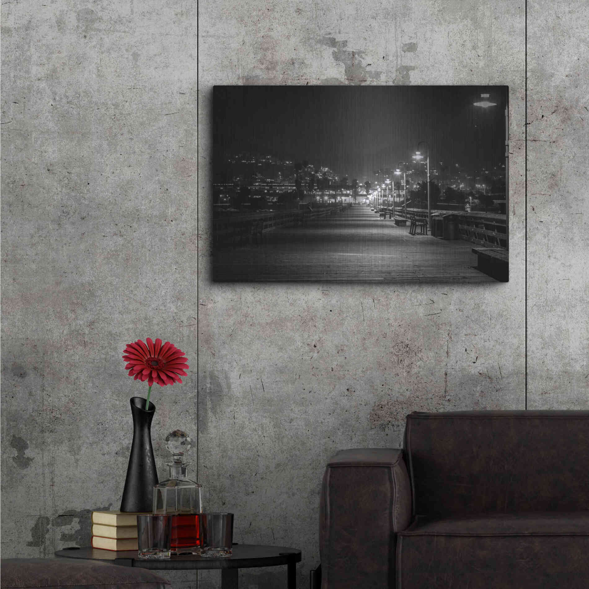 Luxe Metal Art 'Lonely Pier' by Chris Moyer, Metal Wall Art,36x24