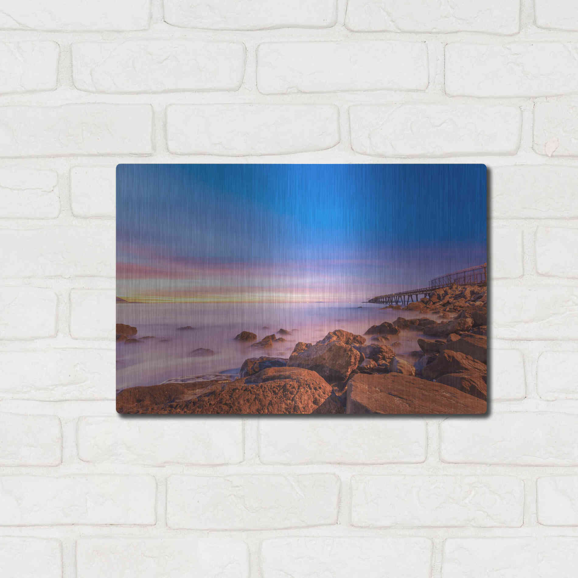 Luxe Metal Art 'Low Shoals View' by Chris Moyer, Metal Wall Art,16x12