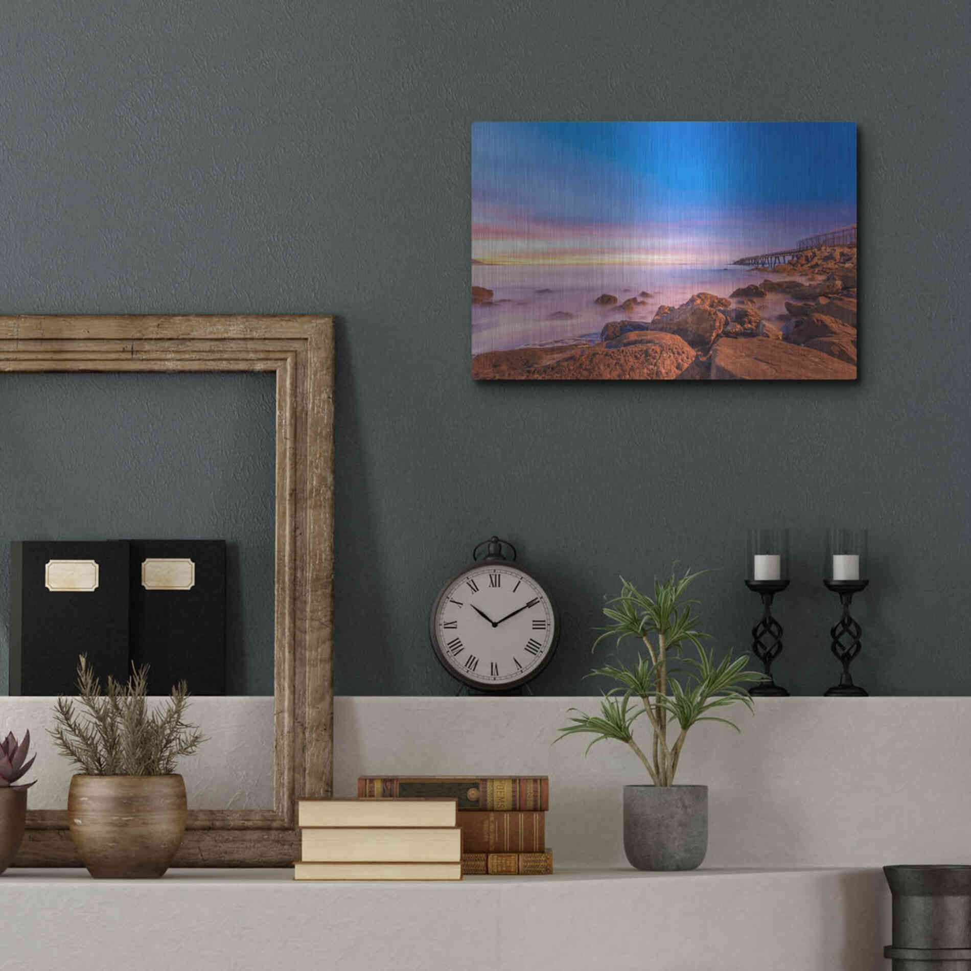 Luxe Metal Art 'Low Shoals View' by Chris Moyer, Metal Wall Art,16x12