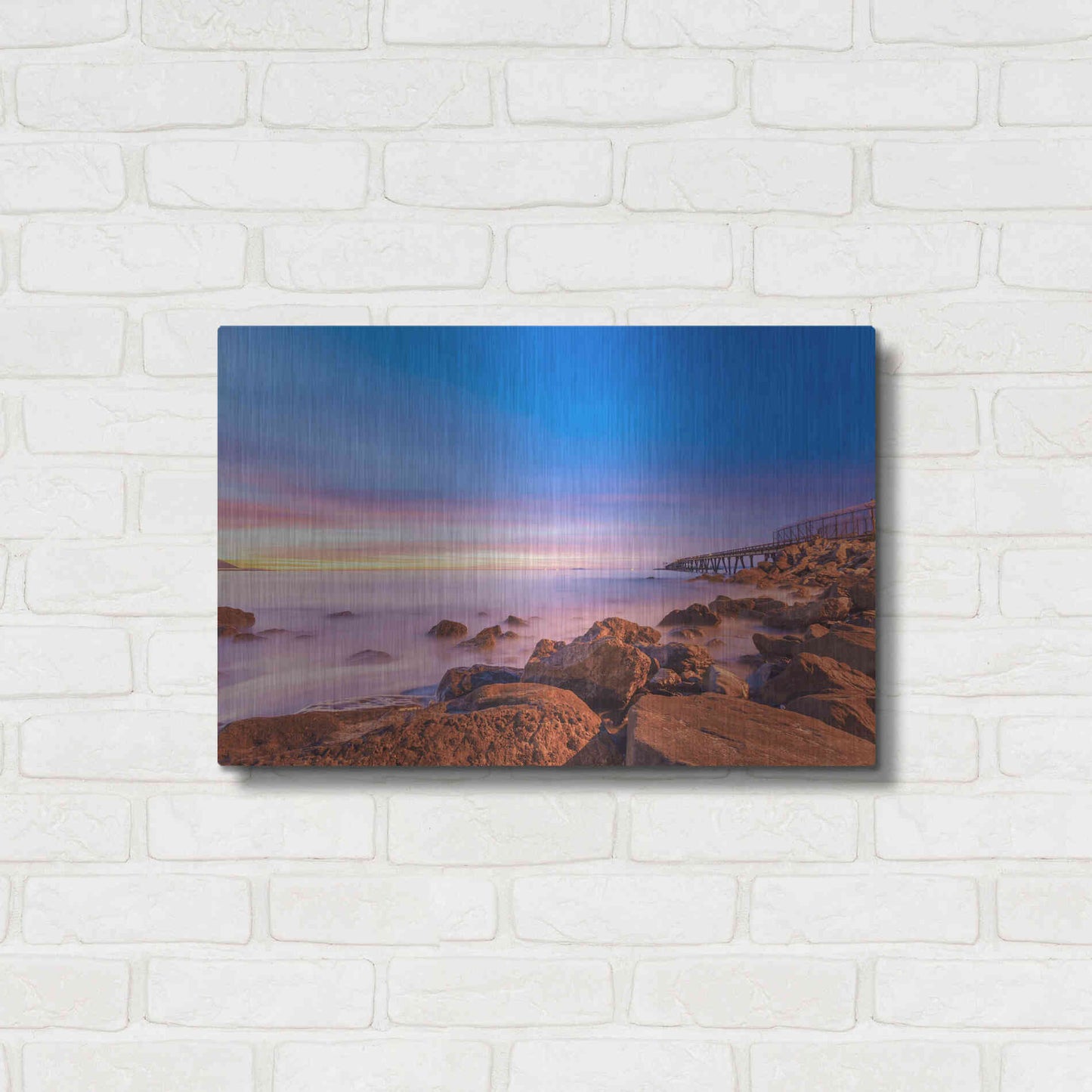 Luxe Metal Art 'Low Shoals View' by Chris Moyer, Metal Wall Art,24x16