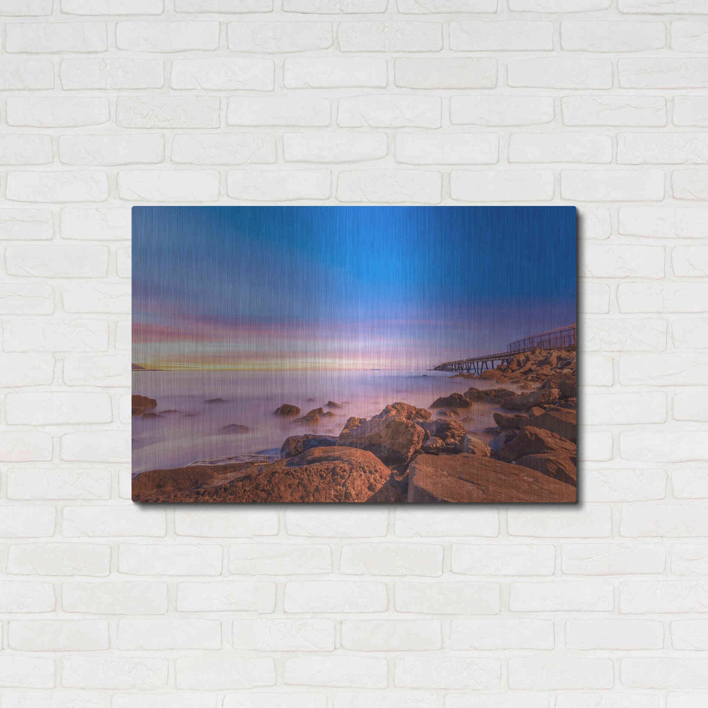 Luxe Metal Art 'Low Shoals View' by Chris Moyer, Metal Wall Art,36x24