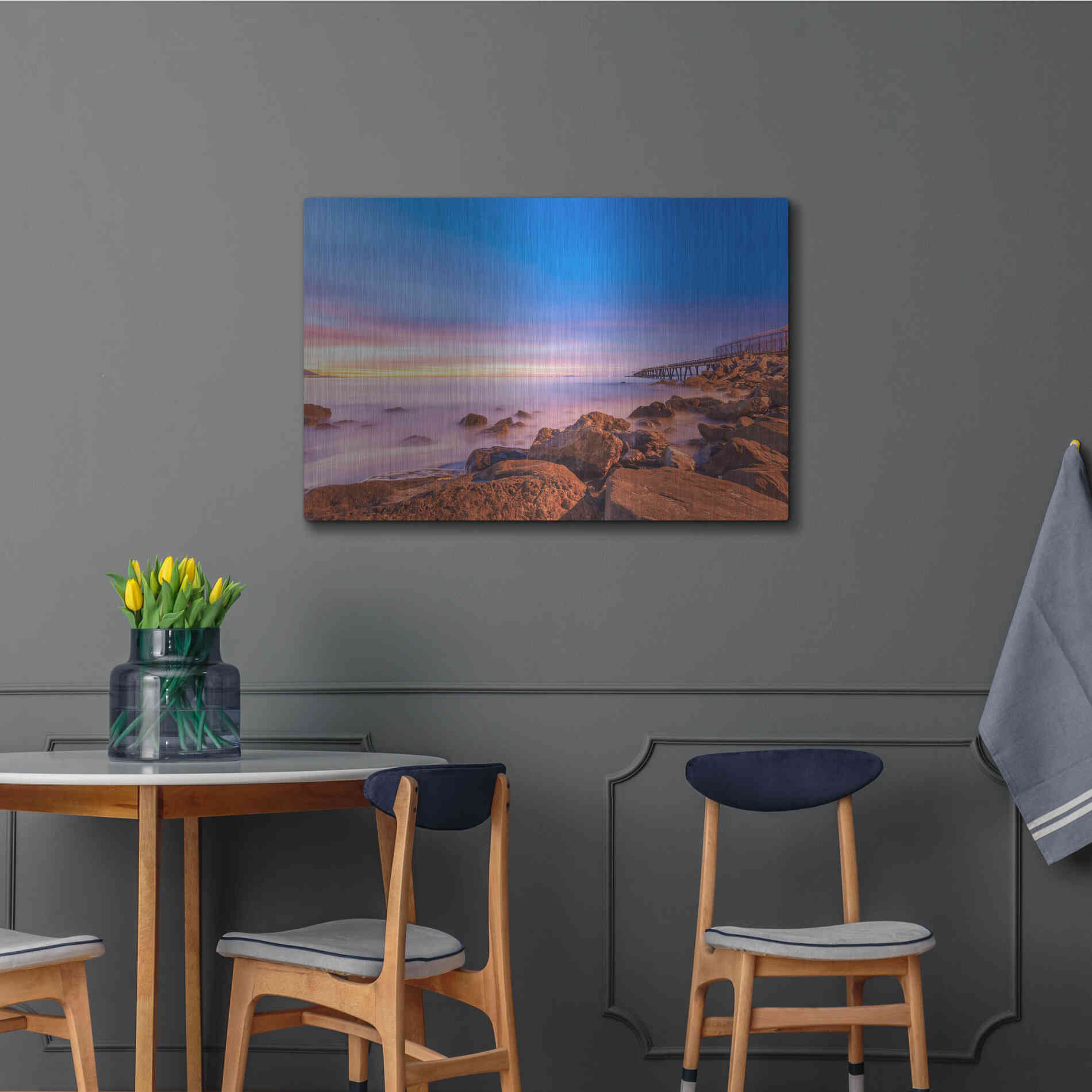 Luxe Metal Art 'Low Shoals View' by Chris Moyer, Metal Wall Art,36x24