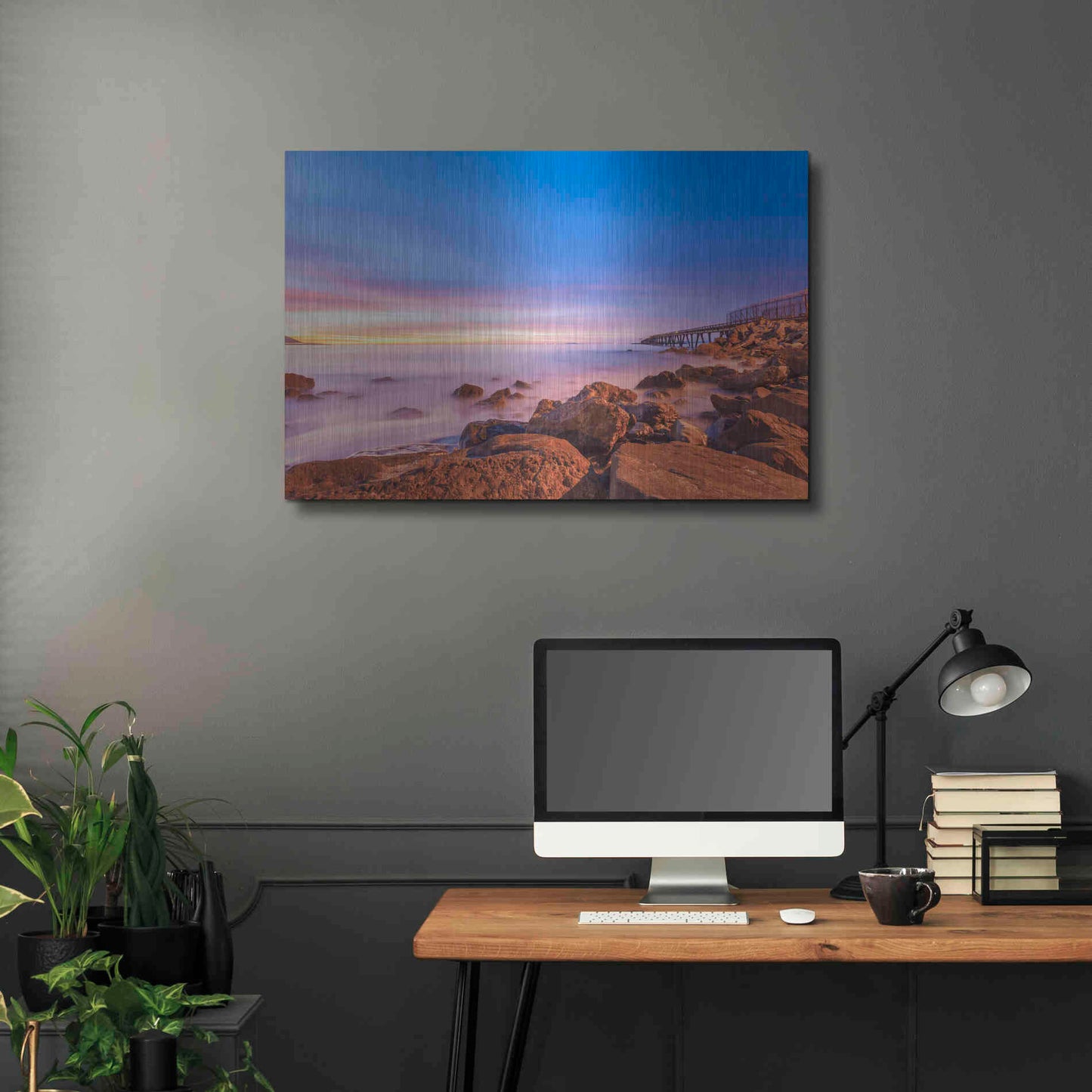 Luxe Metal Art 'Low Shoals View' by Chris Moyer, Metal Wall Art,36x24