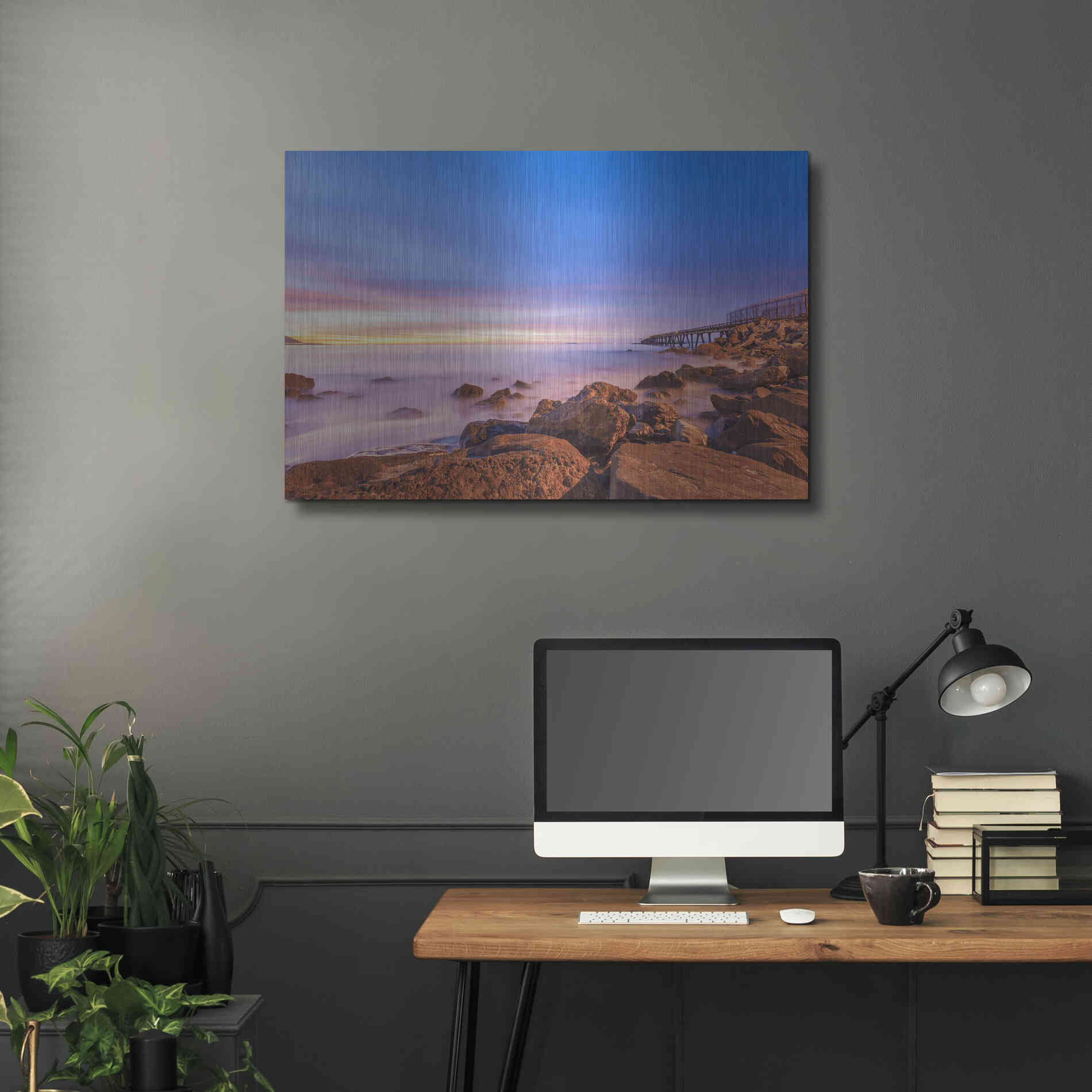 Luxe Metal Art 'Low Shoals View' by Chris Moyer, Metal Wall Art,36x24