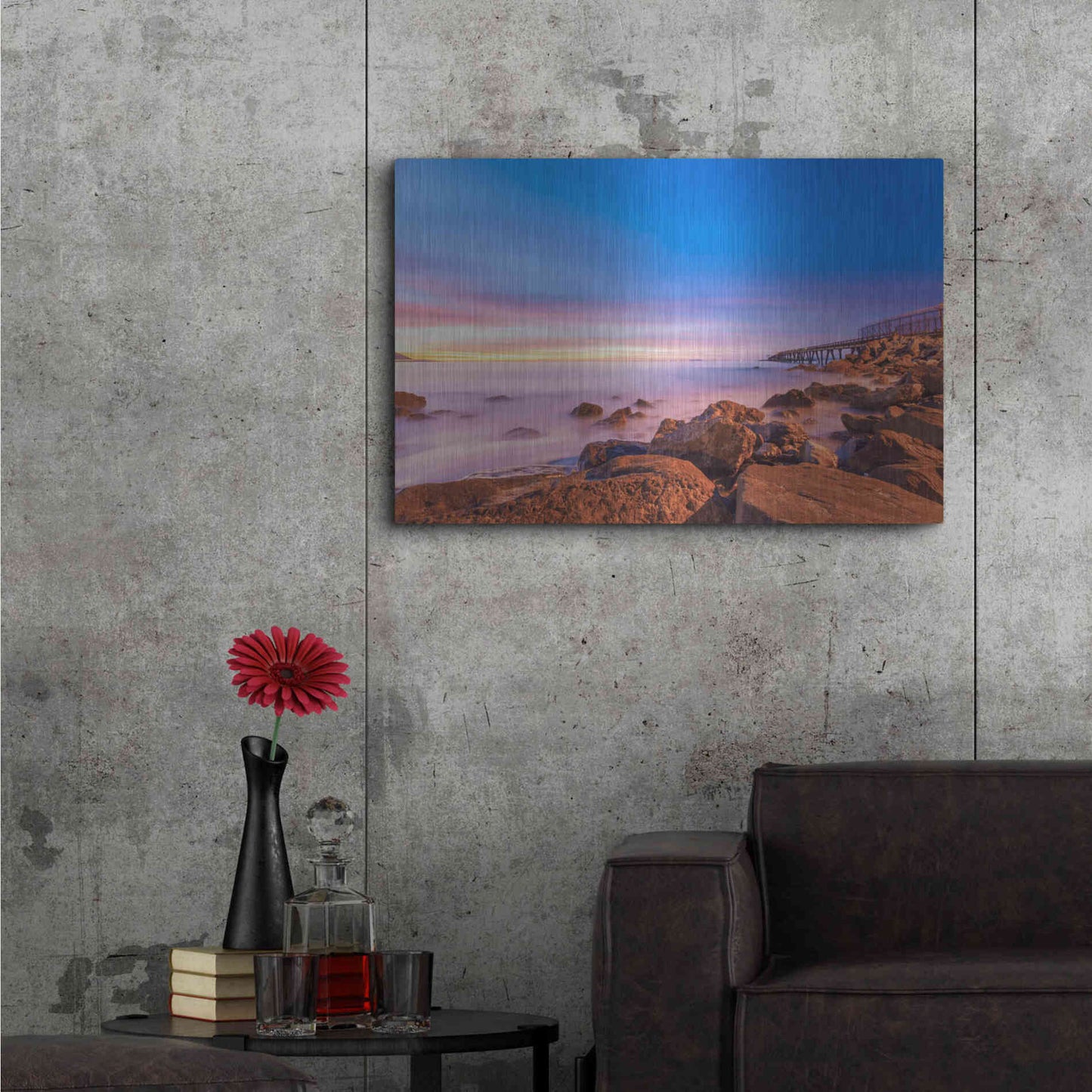 Luxe Metal Art 'Low Shoals View' by Chris Moyer, Metal Wall Art,36x24