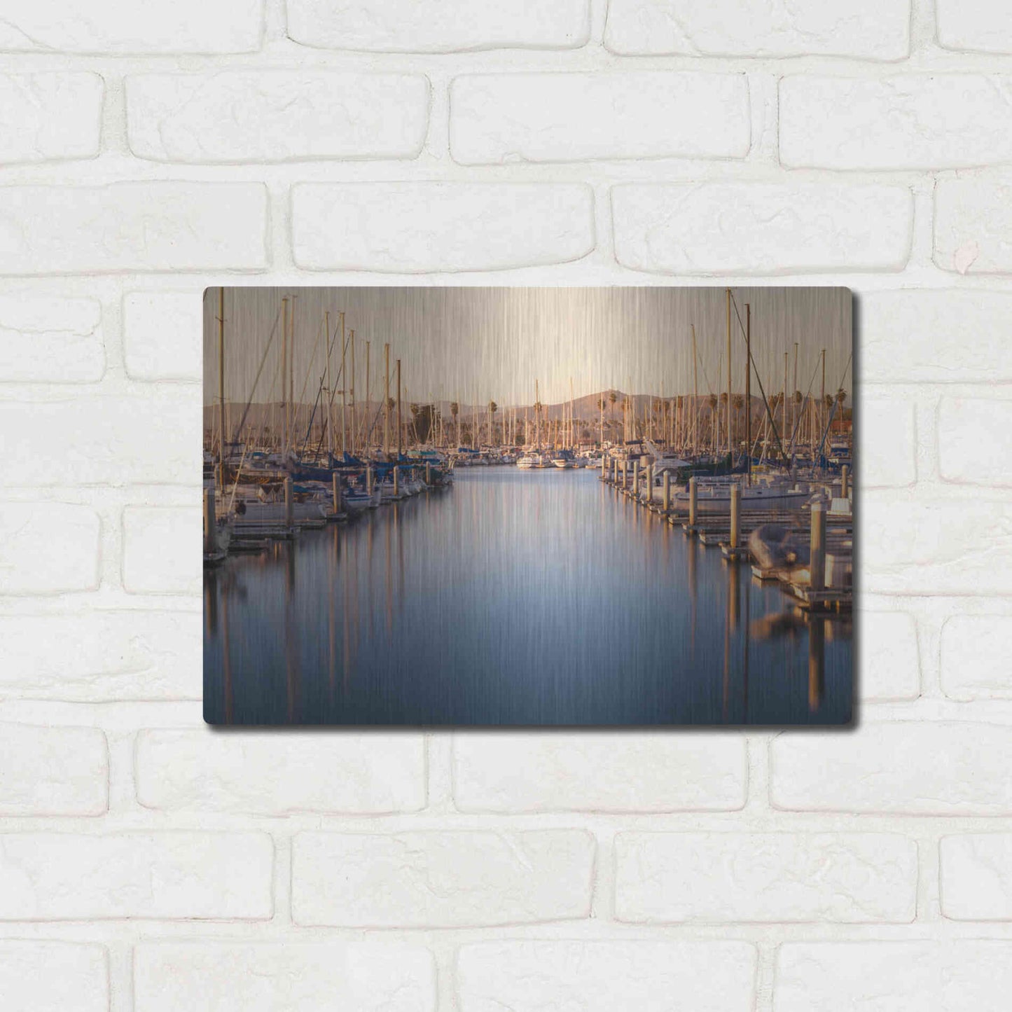 Luxe Metal Art 'Marina Dusk' by Chris Moyer, Metal Wall Art,16x12