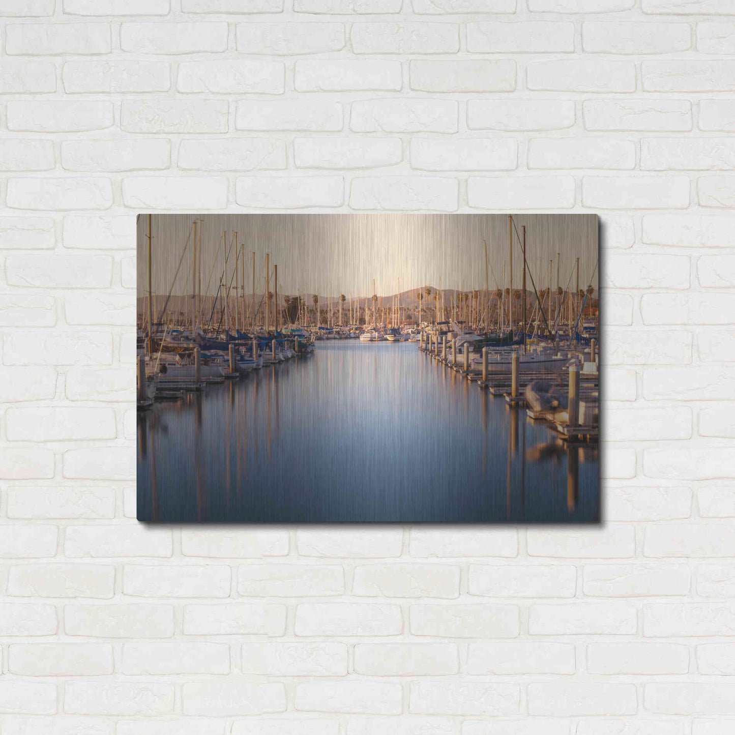 Luxe Metal Art 'Marina Dusk' by Chris Moyer, Metal Wall Art,36x24