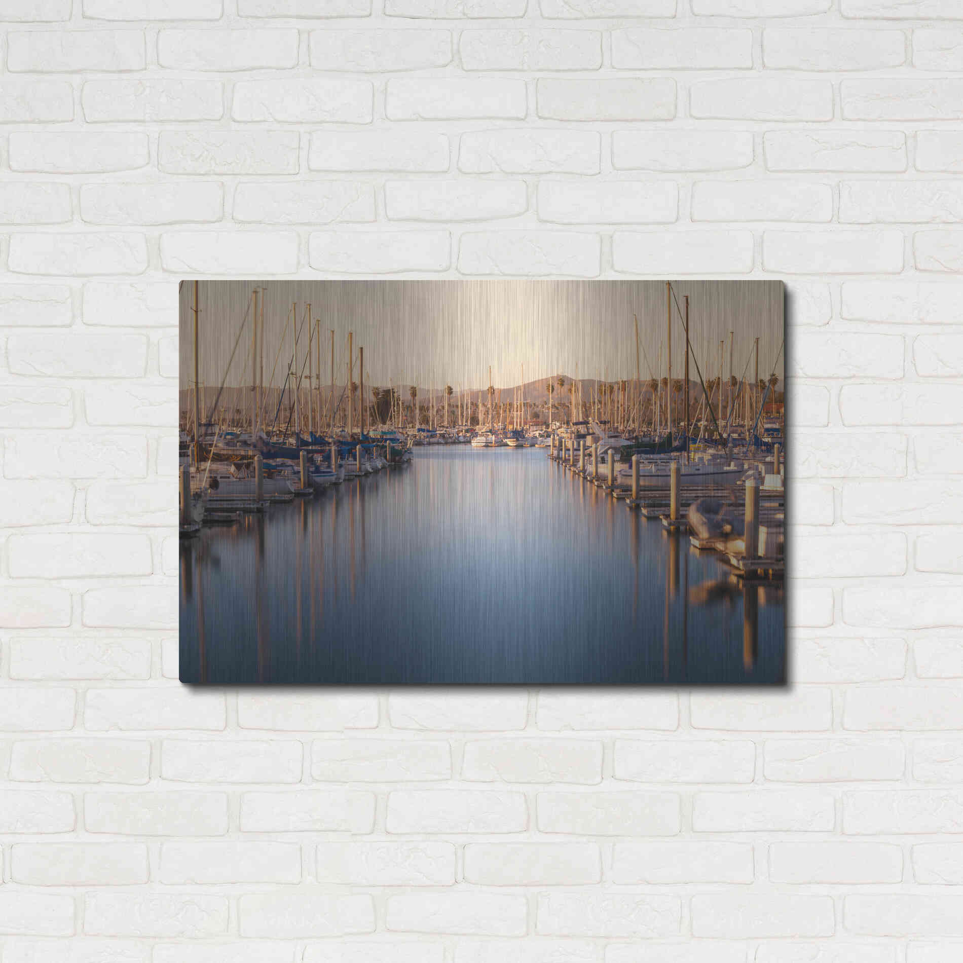 Luxe Metal Art 'Marina Dusk' by Chris Moyer, Metal Wall Art,36x24