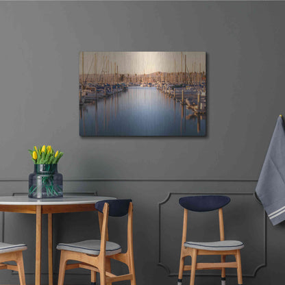 Luxe Metal Art 'Marina Dusk' by Chris Moyer, Metal Wall Art,36x24