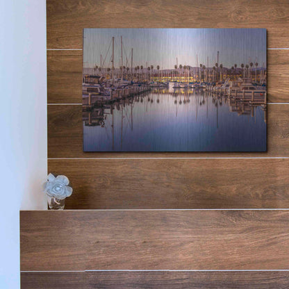 Luxe Metal Art 'Marina Reflected' by Chris Moyer, Metal Wall Art,16x12