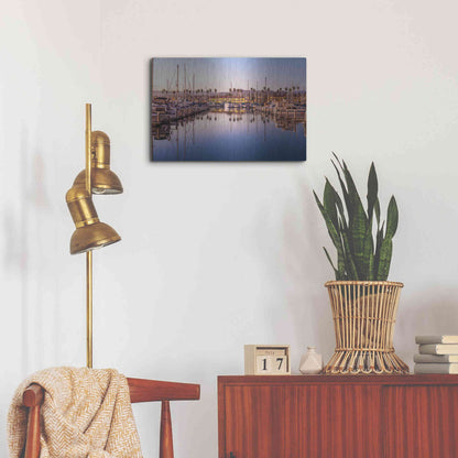 Luxe Metal Art 'Marina Reflected' by Chris Moyer, Metal Wall Art,24x16