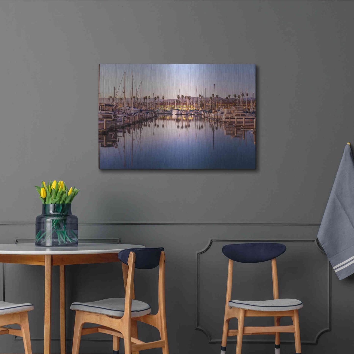 Luxe Metal Art 'Marina Reflected' by Chris Moyer, Metal Wall Art,36x24