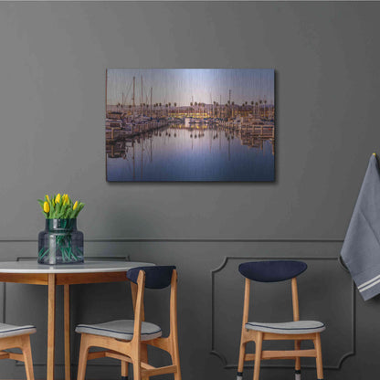 Luxe Metal Art 'Marina Reflected' by Chris Moyer, Metal Wall Art,36x24