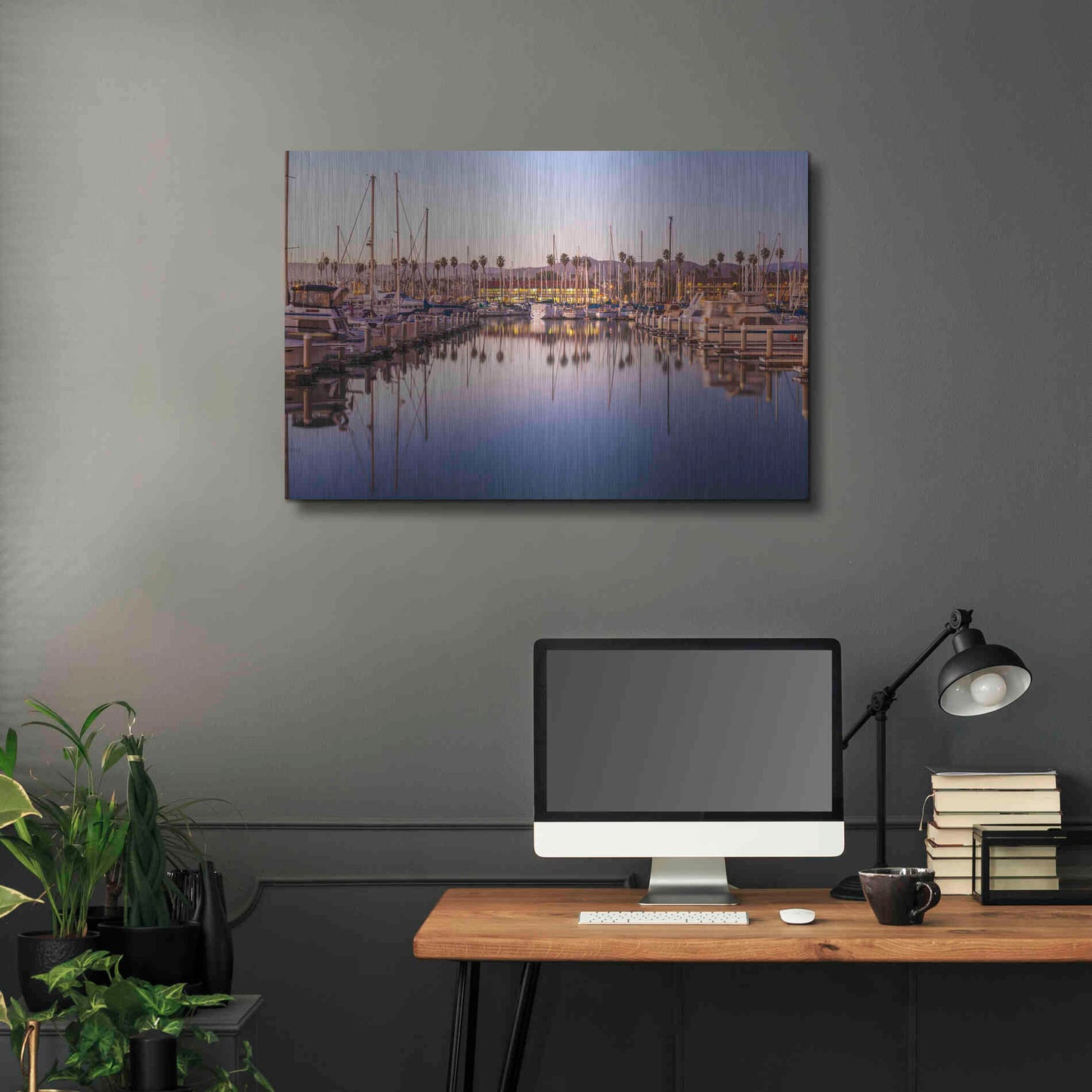 Luxe Metal Art 'Marina Reflected' by Chris Moyer, Metal Wall Art,36x24