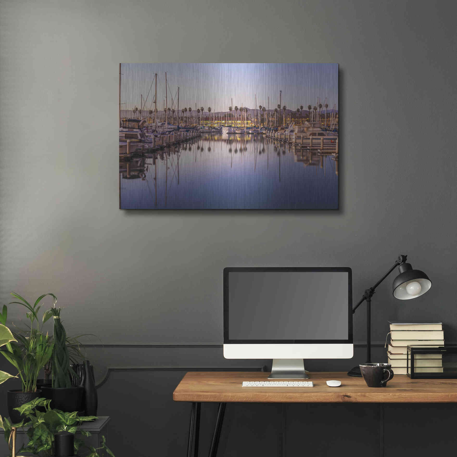 Luxe Metal Art 'Marina Reflected' by Chris Moyer, Metal Wall Art,36x24