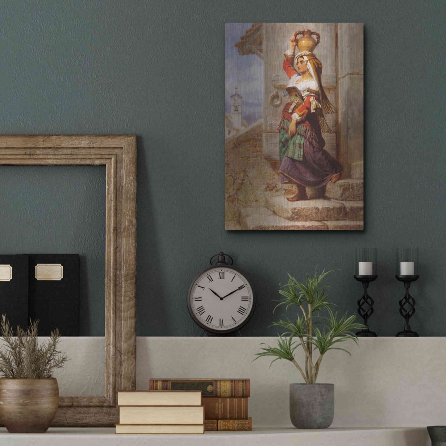 Luxe Metal Art 'A Roman Water Carrier' by Carl Haag, Metal Wall Art,12x16