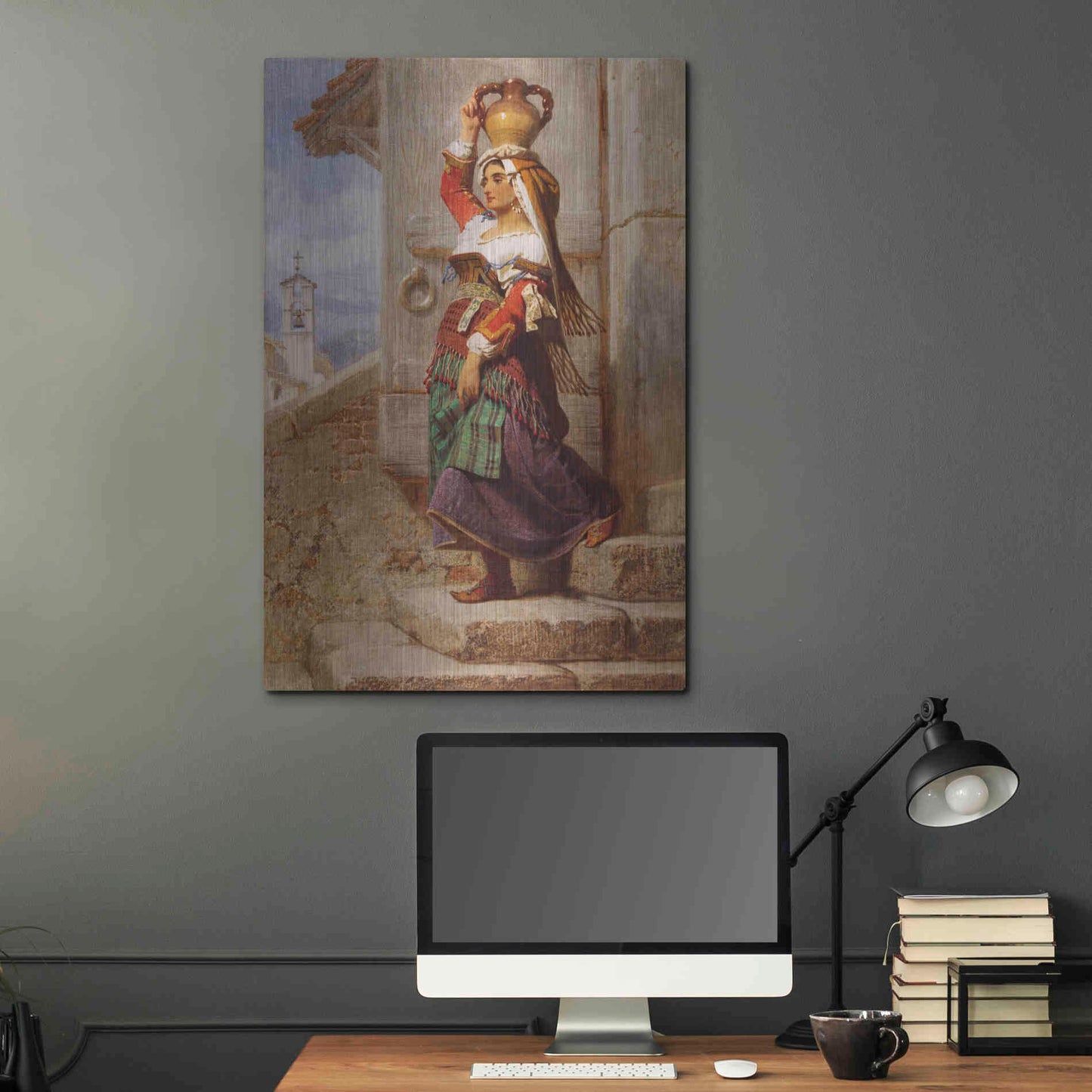 Luxe Metal Art 'A Roman Water Carrier' by Carl Haag, Metal Wall Art,24x36