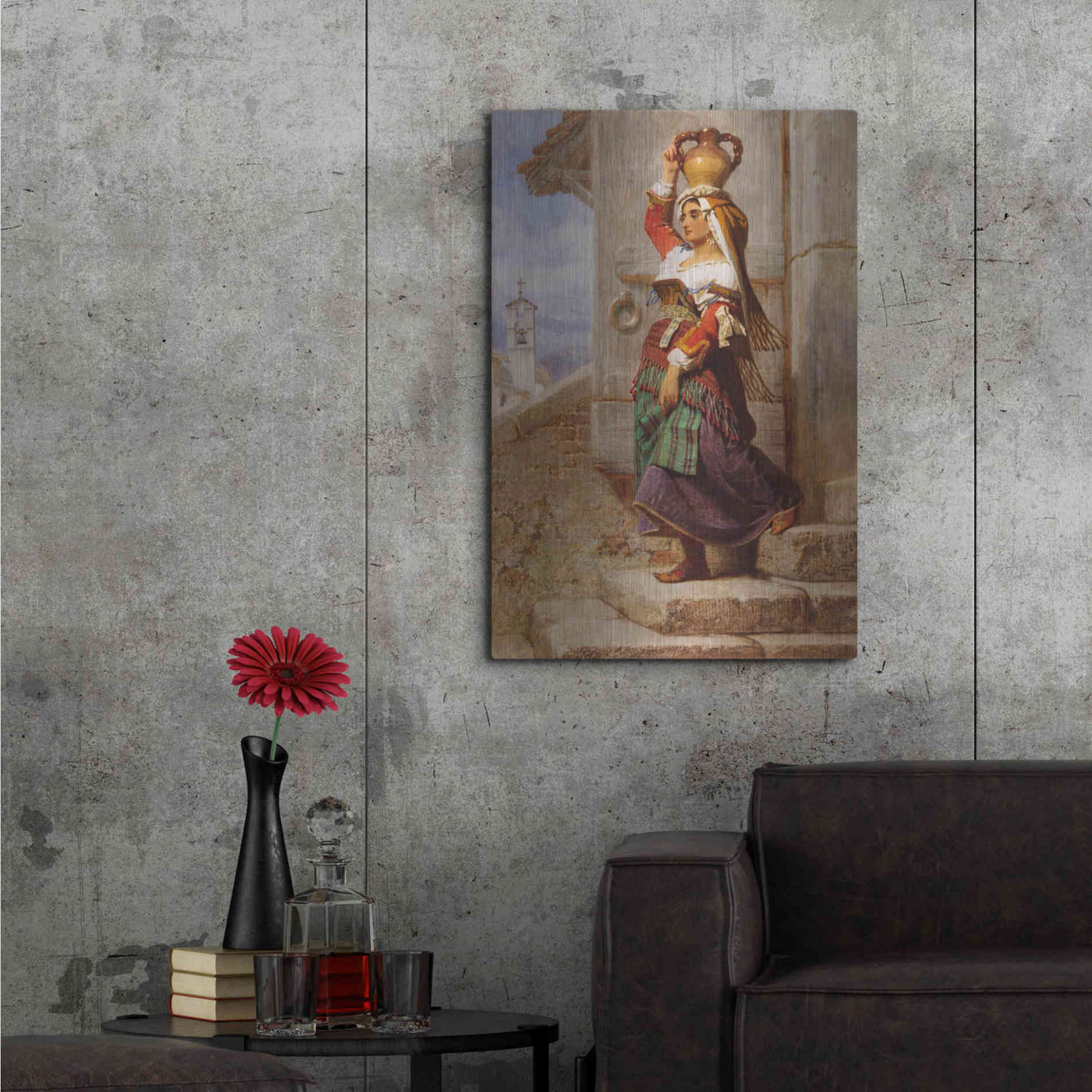 Luxe Metal Art 'A Roman Water Carrier' by Carl Haag, Metal Wall Art,24x36