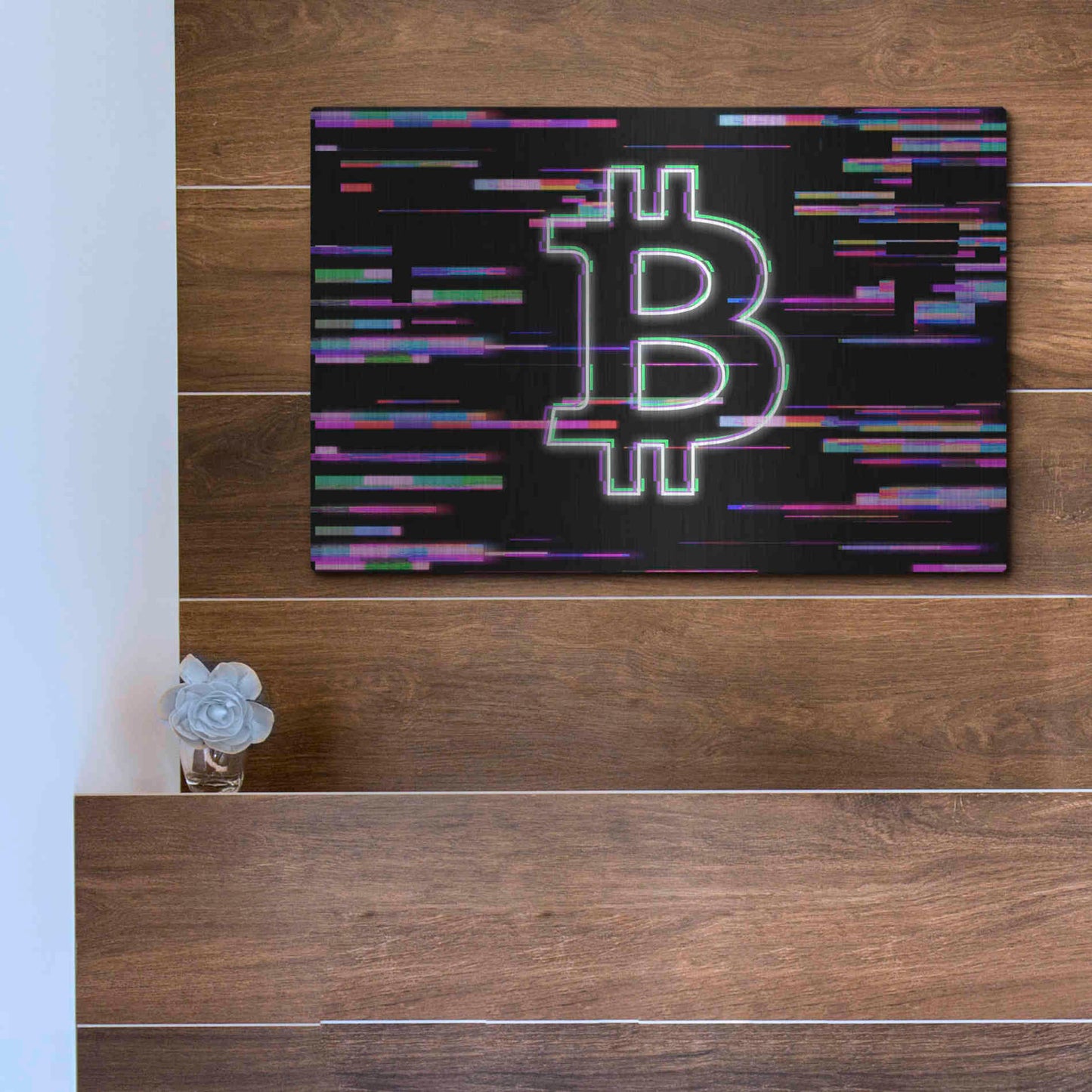 Luxe Metal Art 'Bitcoin Life' Metal Wall Art,16x12