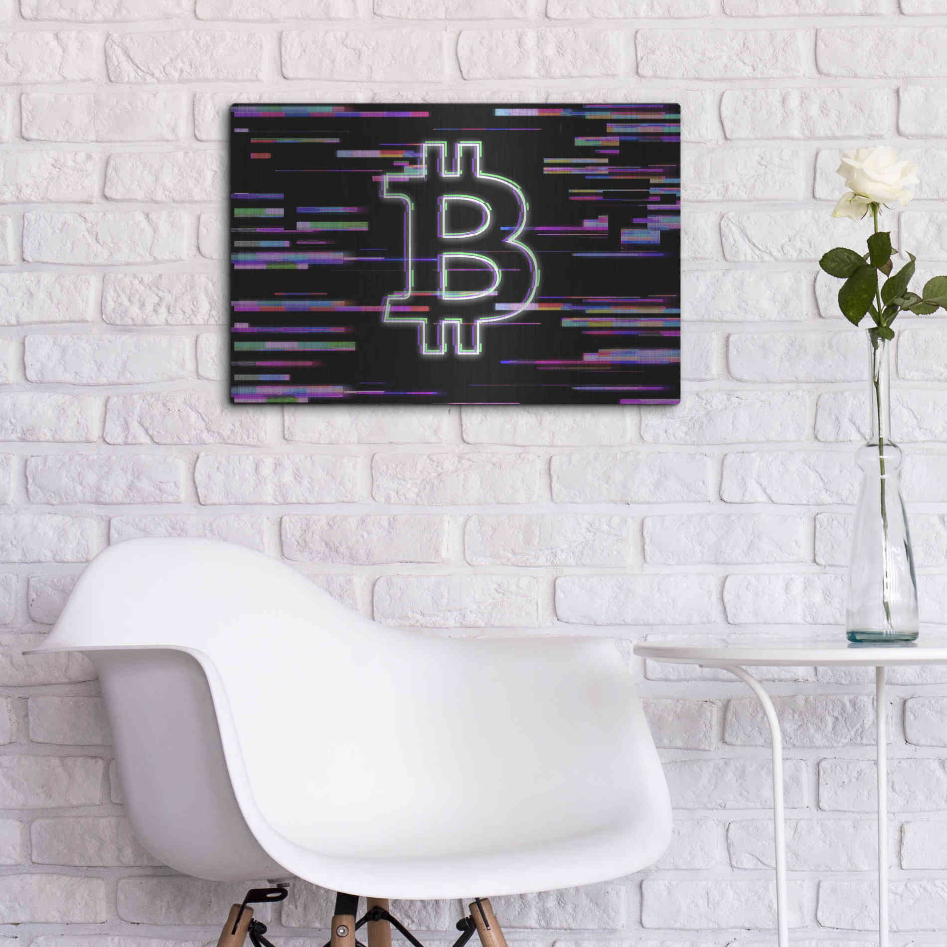 Luxe Metal Art 'Bitcoin Life' Metal Wall Art,24x16