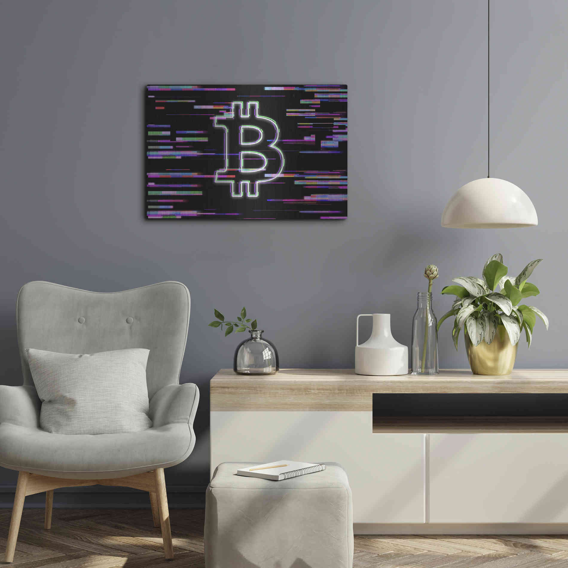 Luxe Metal Art 'Bitcoin Life' Metal Wall Art,24x16