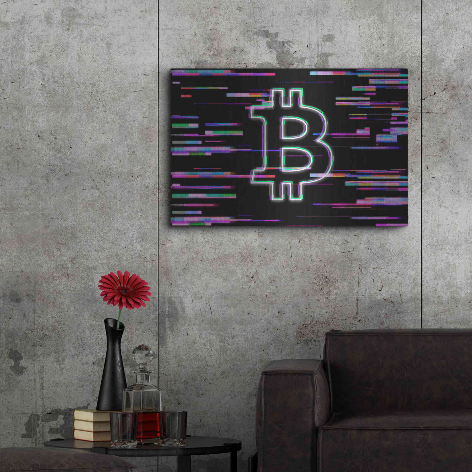 Luxe Metal Art 'Bitcoin Life' Metal Wall Art,36x24
