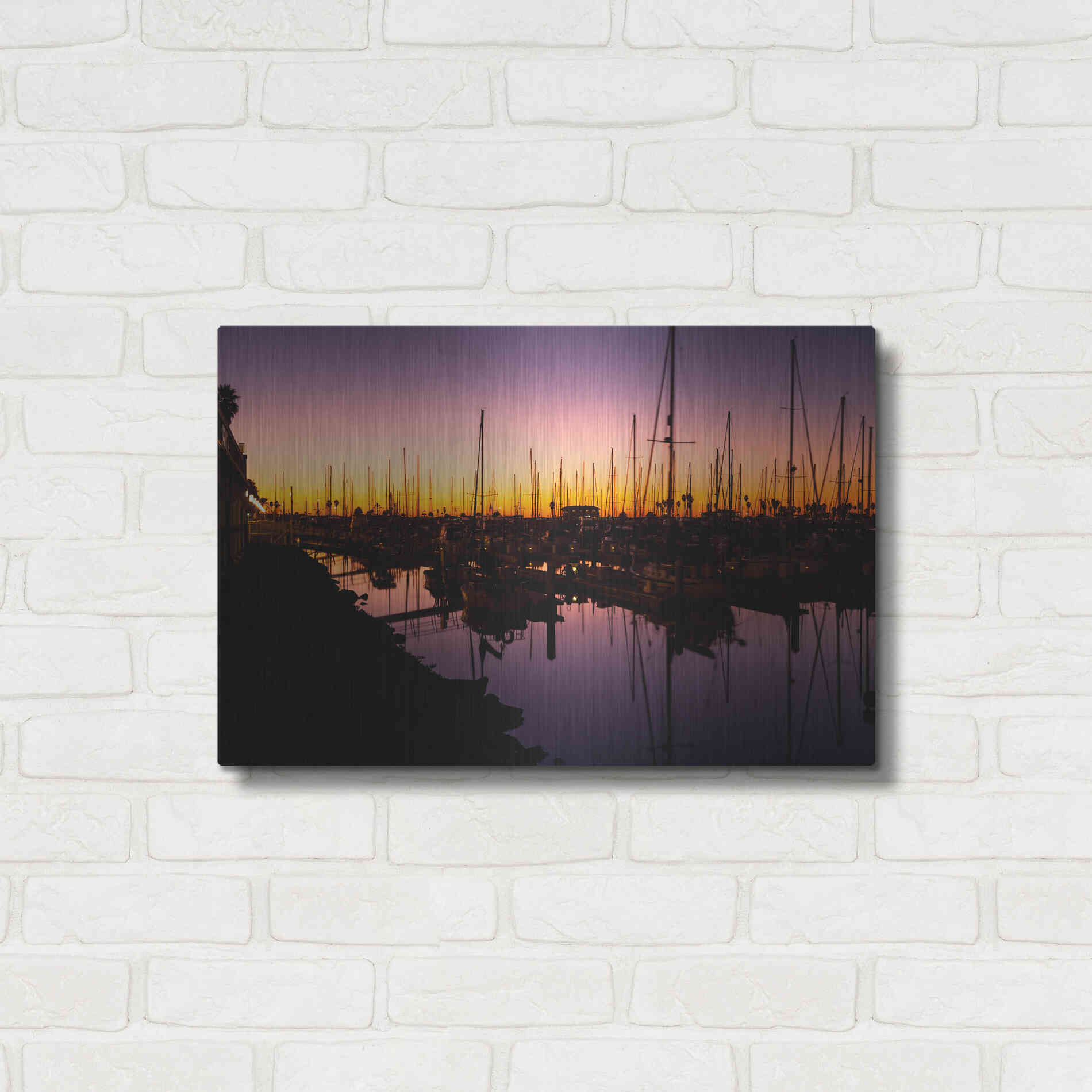 Luxe Metal Art 'Marina Twilight' by Chris Moyer, Metal Wall Art,24x16