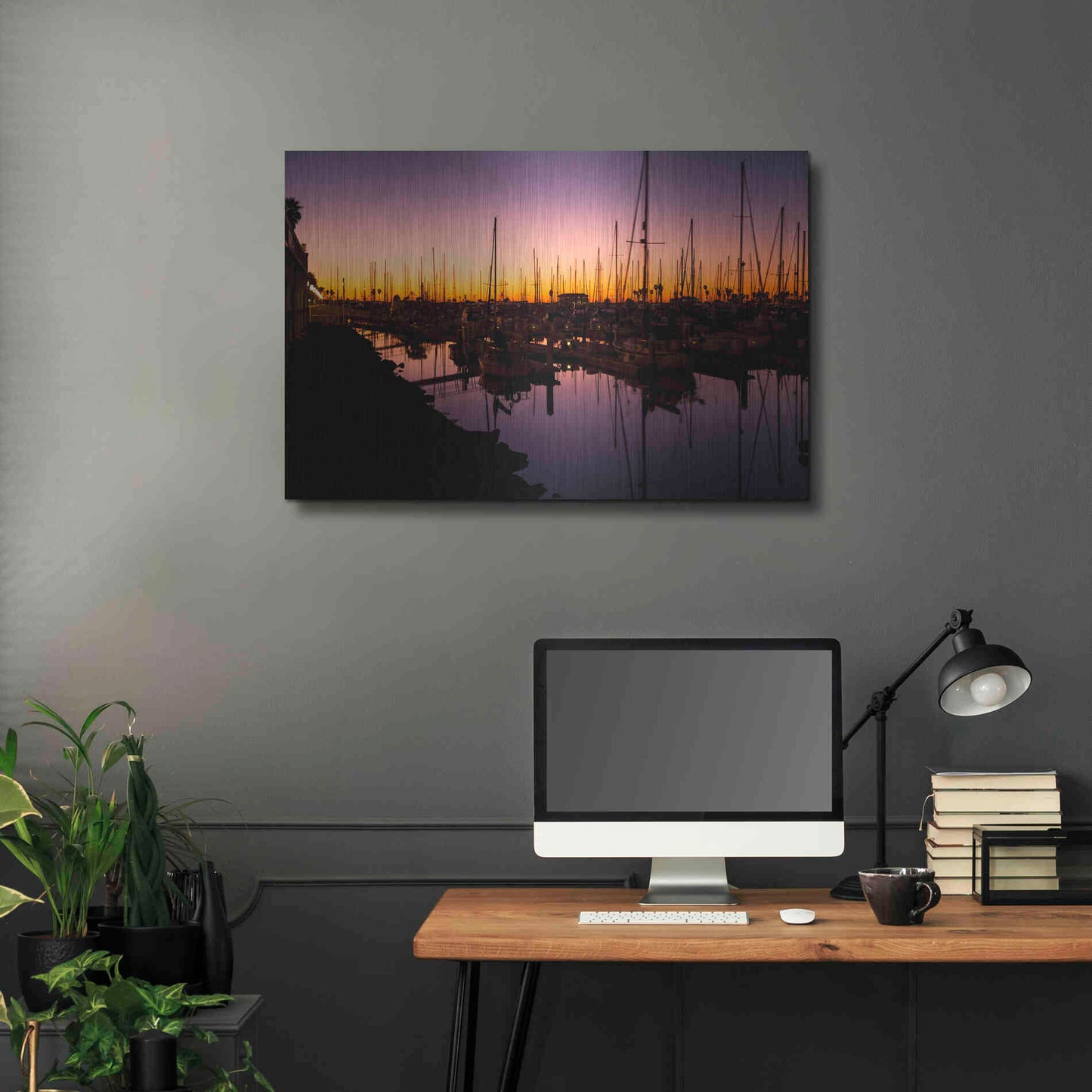 Luxe Metal Art 'Marina Twilight' by Chris Moyer, Metal Wall Art,36x24