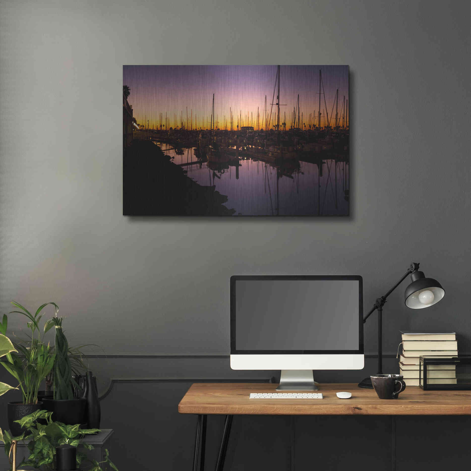 Luxe Metal Art 'Marina Twilight' by Chris Moyer, Metal Wall Art,36x24