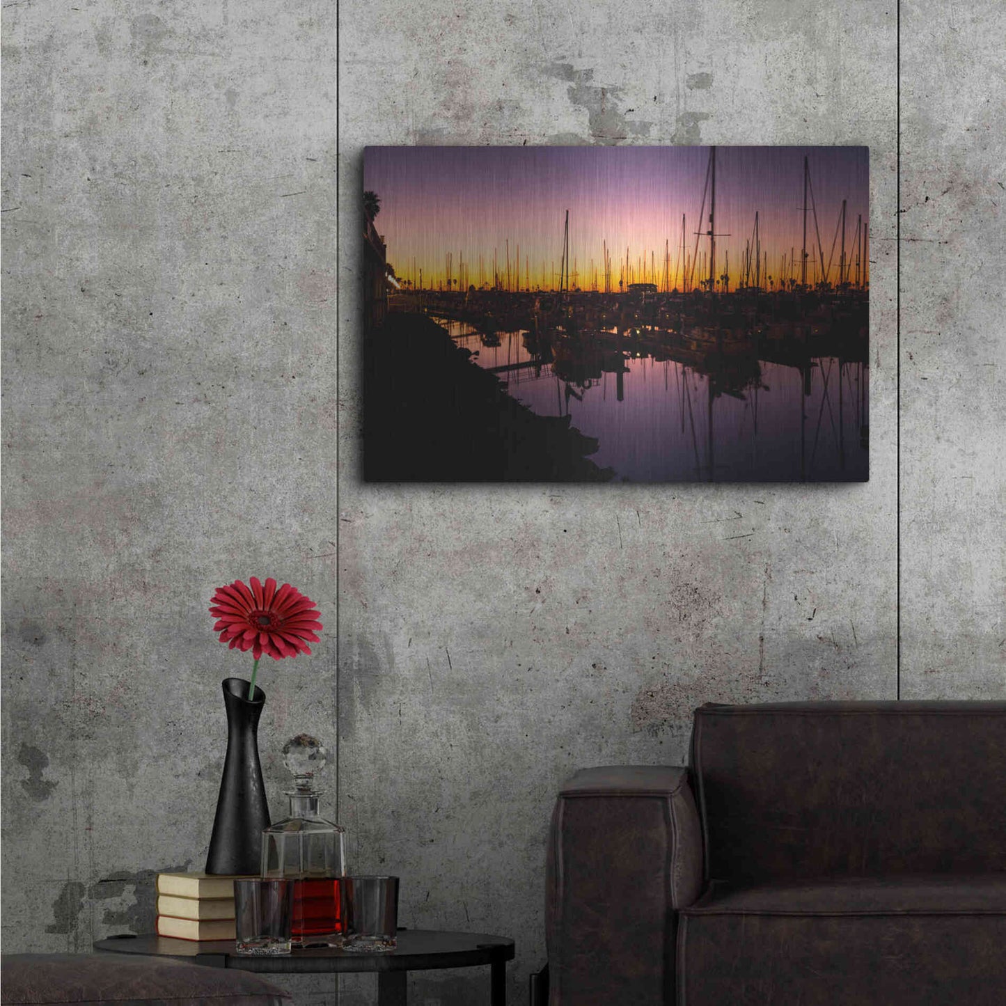 Luxe Metal Art 'Marina Twilight' by Chris Moyer, Metal Wall Art,36x24