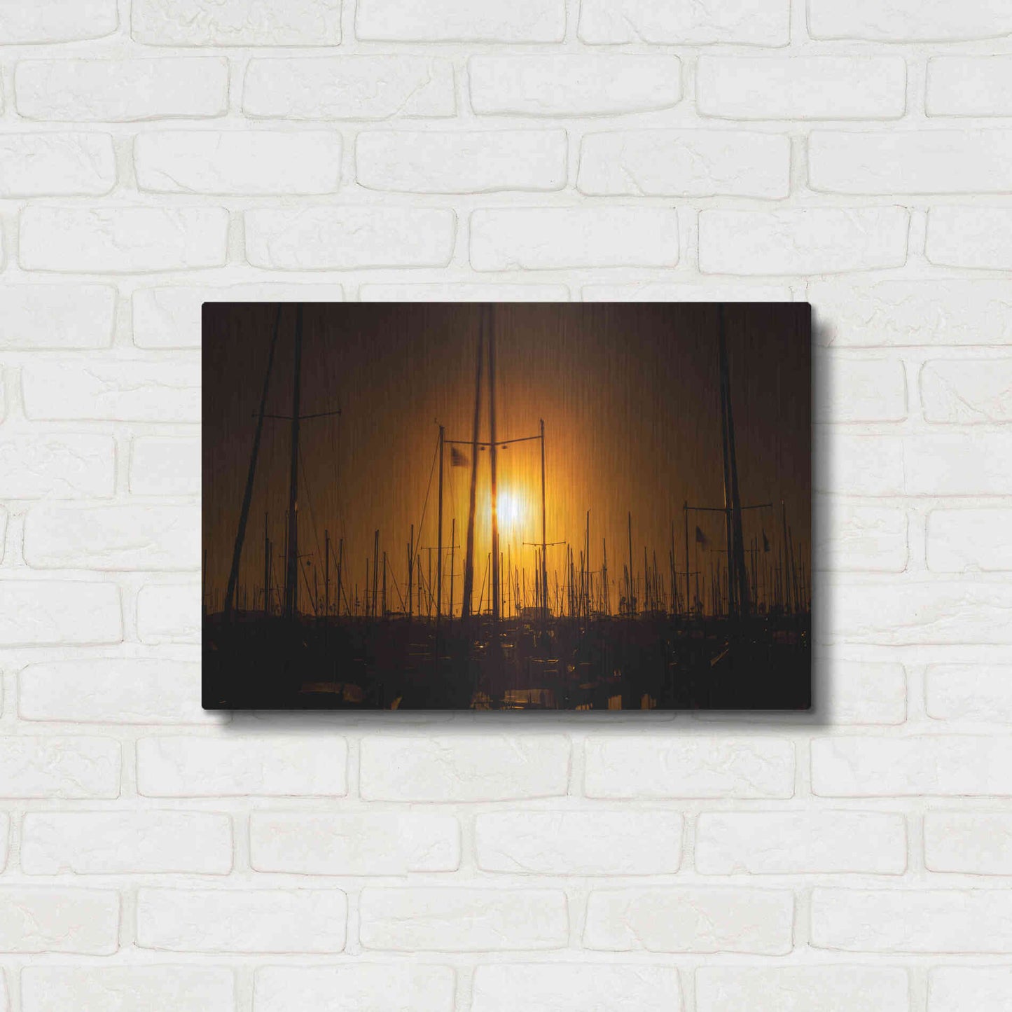 Luxe Metal Art 'Mast Sunset' by Chris Moyer, Metal Wall Art,24x16