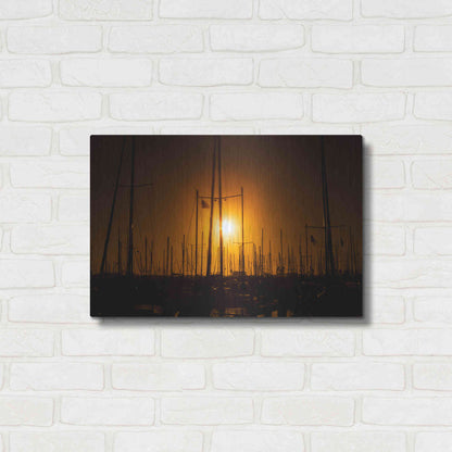 Luxe Metal Art 'Mast Sunset' by Chris Moyer, Metal Wall Art,24x16