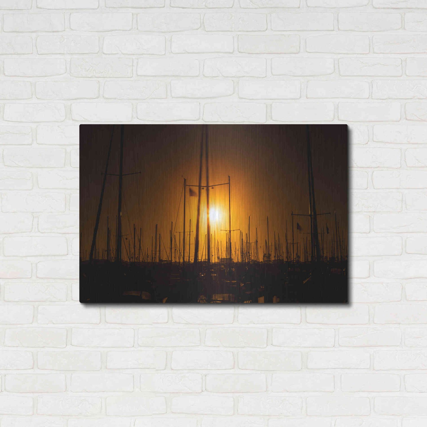 Luxe Metal Art 'Mast Sunset' by Chris Moyer, Metal Wall Art,36x24