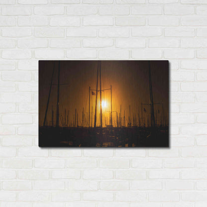Luxe Metal Art 'Mast Sunset' by Chris Moyer, Metal Wall Art,36x24