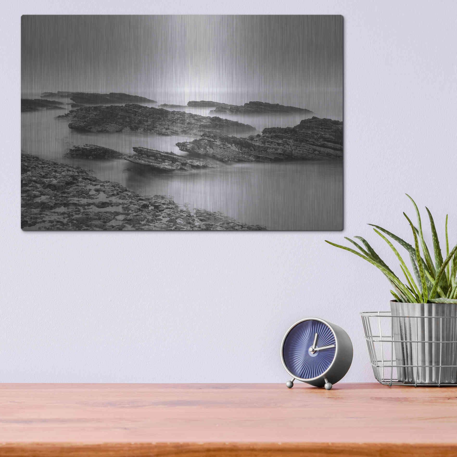 Luxe Metal Art 'Montana de Oro Rocks' by Chris Moyer, Metal Wall Art,16x12