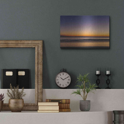 Luxe Metal Art 'Moonrise Sunset' by Chris Moyer, Metal Wall Art,16x12