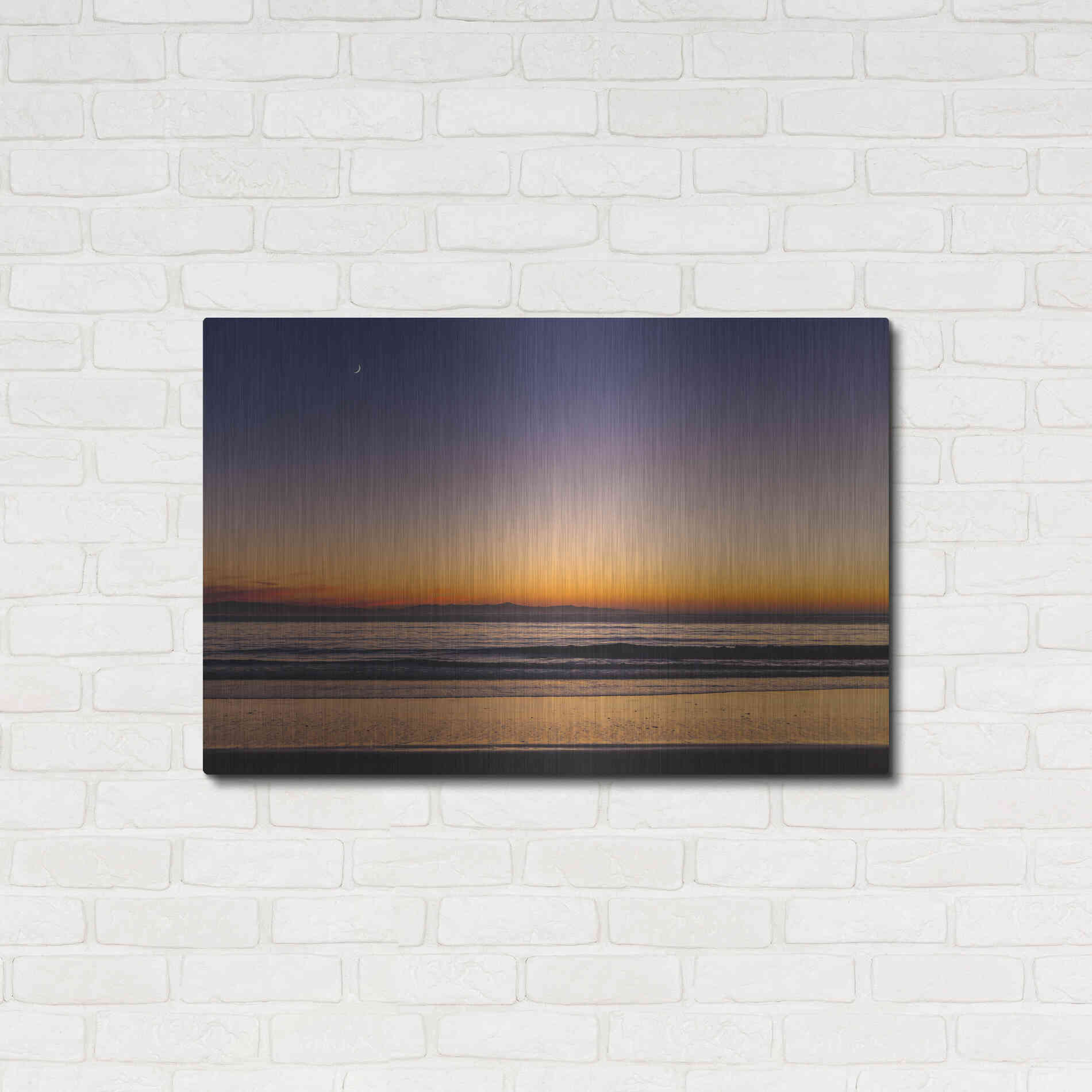Luxe Metal Art 'Moonrise Sunset' by Chris Moyer, Metal Wall Art,36x24