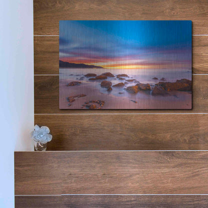 Luxe Metal Art 'Mussel Shoals Morning' by Chris Moyer, Metal Wall Art,16x12