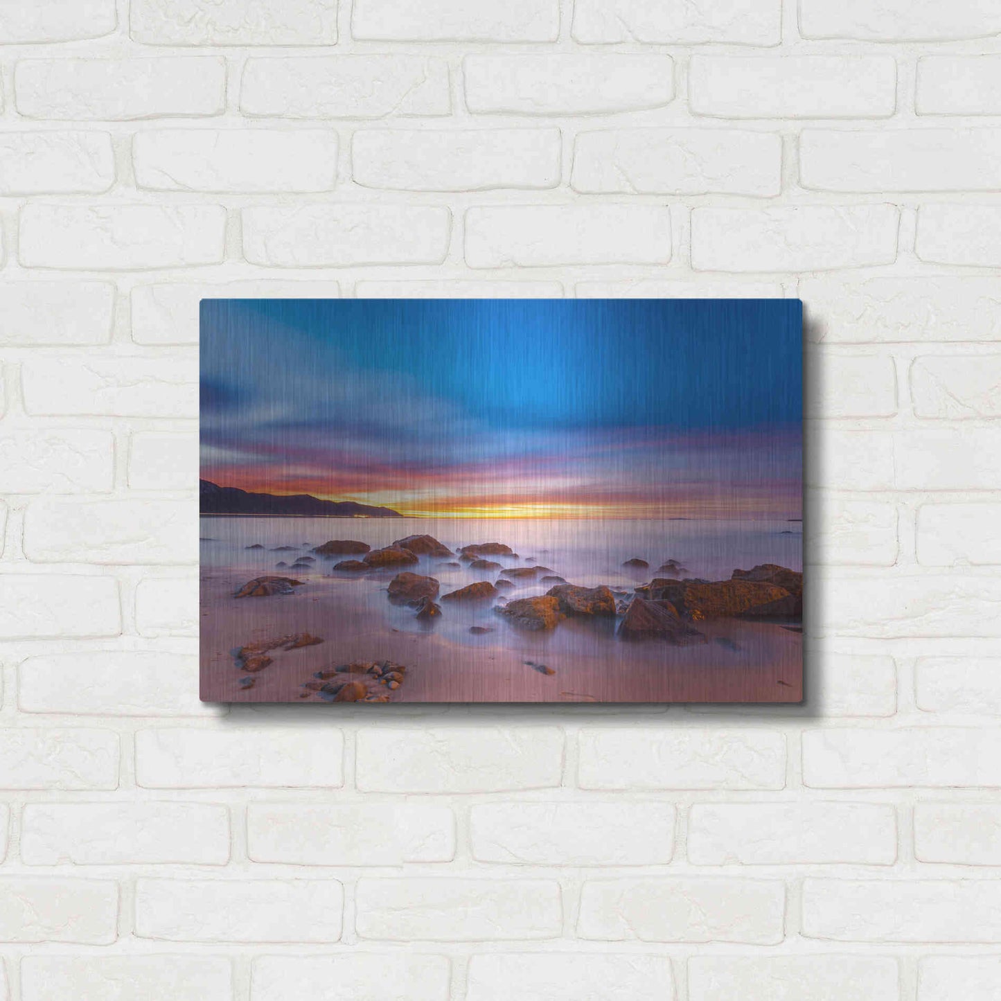 Luxe Metal Art 'Mussel Shoals Morning' by Chris Moyer, Metal Wall Art,24x16