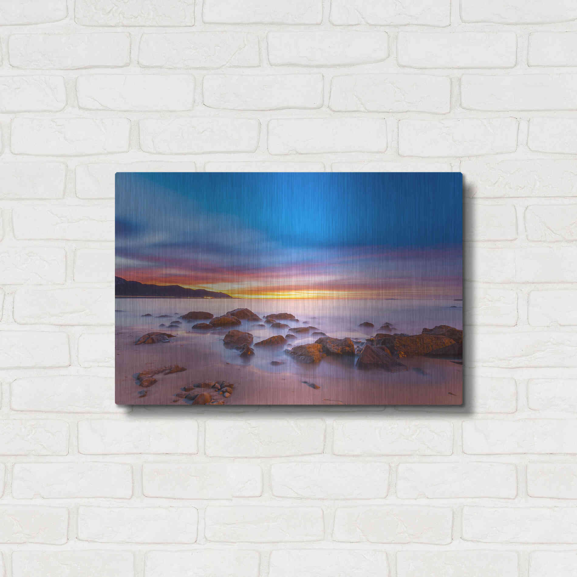 Luxe Metal Art 'Mussel Shoals Morning' by Chris Moyer, Metal Wall Art,24x16