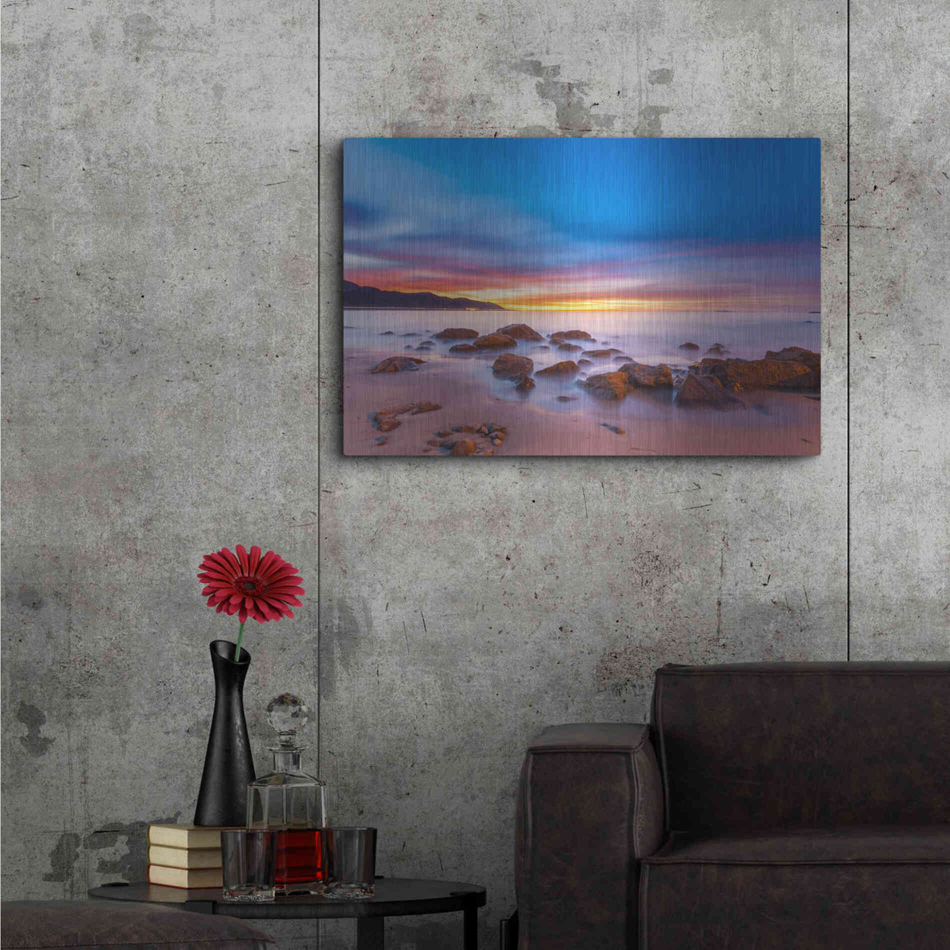 Luxe Metal Art 'Mussel Shoals Morning' by Chris Moyer, Metal Wall Art,36x24