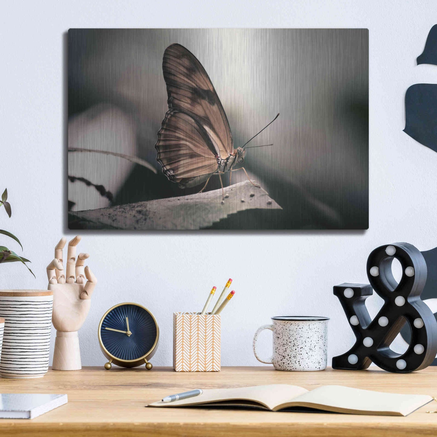 Luxe Metal Art 'Muted' by Chris Moyer, Metal Wall Art,16x12