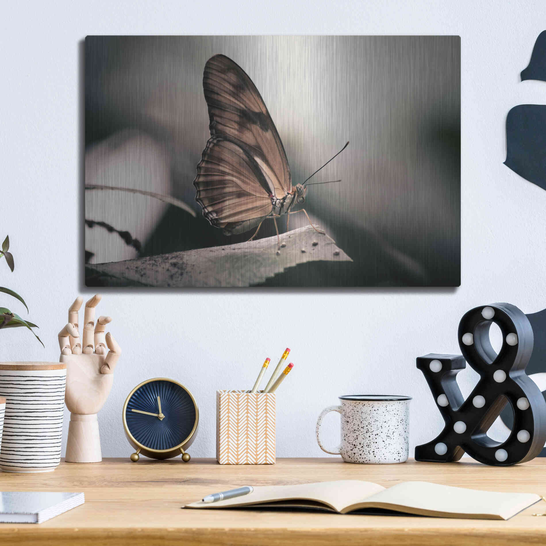 Luxe Metal Art 'Muted' by Chris Moyer, Metal Wall Art,16x12