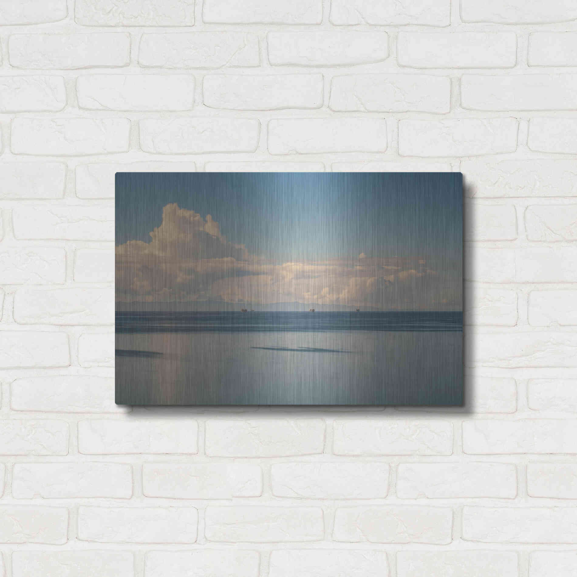 Luxe Metal Art 'Oil Rig Backdrop' by Chris Moyer, Metal Wall Art,24x16