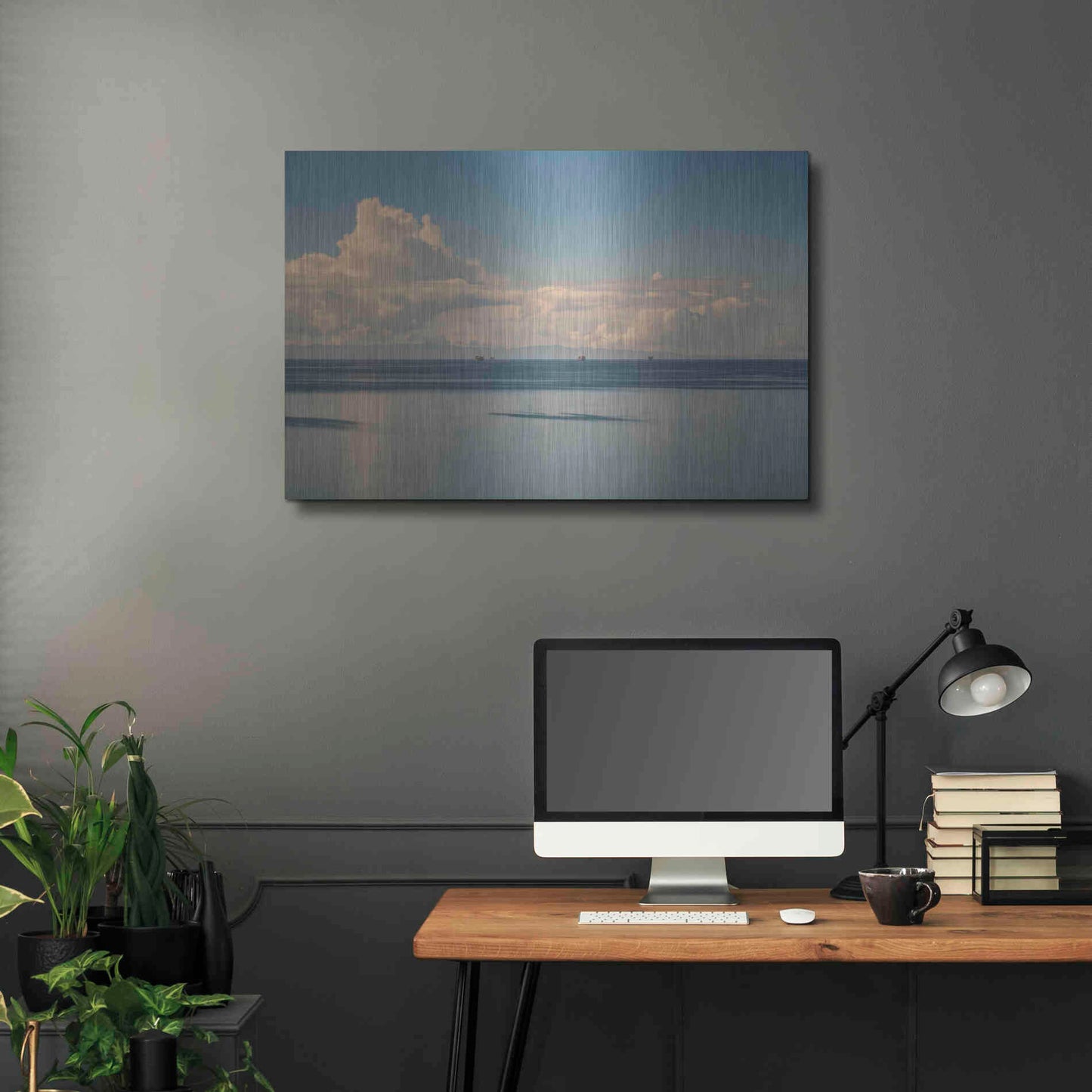 Luxe Metal Art 'Oil Rig Backdrop' by Chris Moyer, Metal Wall Art,36x24