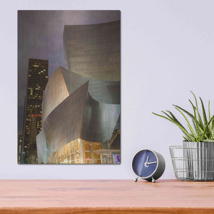 Luxe Metal Art 'Old Meets New Disney Concert Hall' by Chris Moyer, Metal Wall Art,12x16