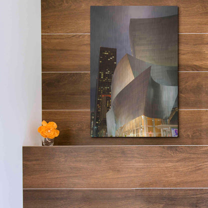 Luxe Metal Art 'Old Meets New Disney Concert Hall' by Chris Moyer, Metal Wall Art,12x16
