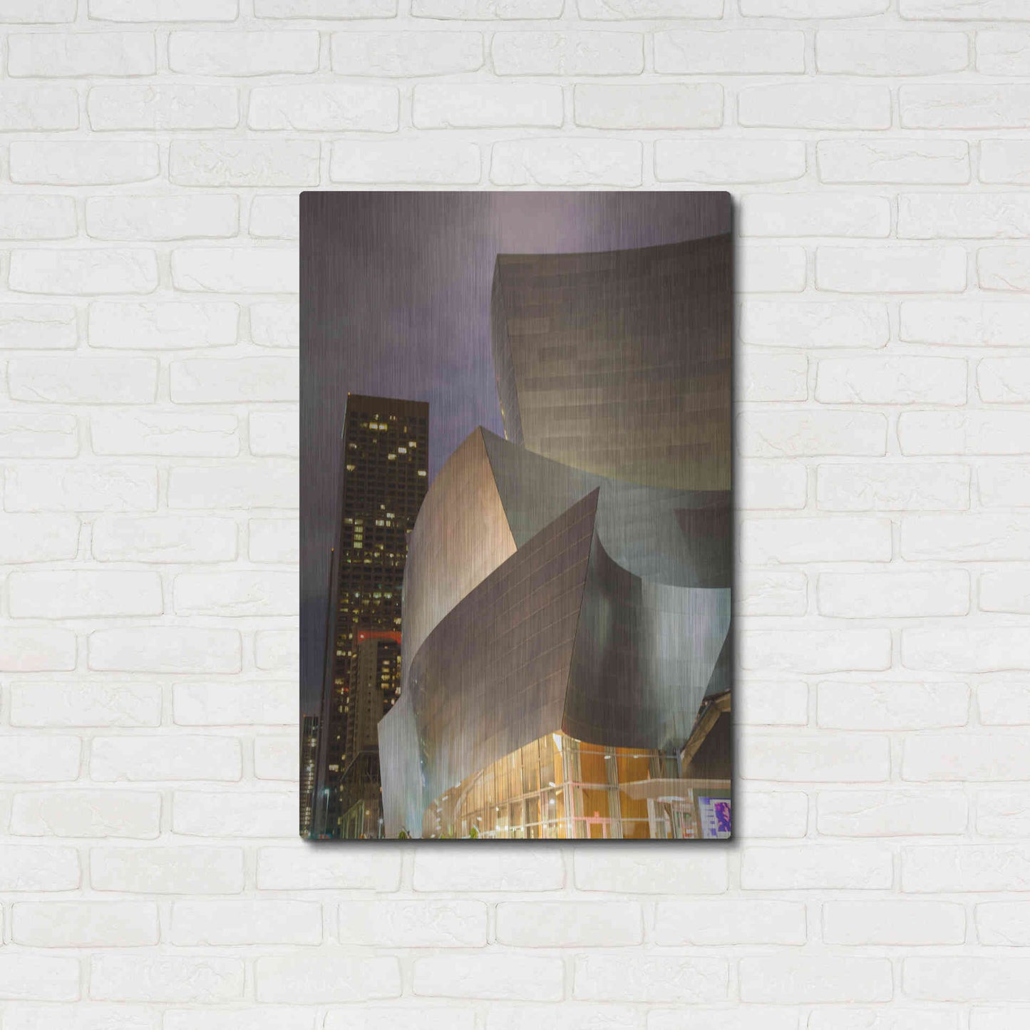 Luxe Metal Art 'Old Meets New Disney Concert Hall' by Chris Moyer, Metal Wall Art,24x36
